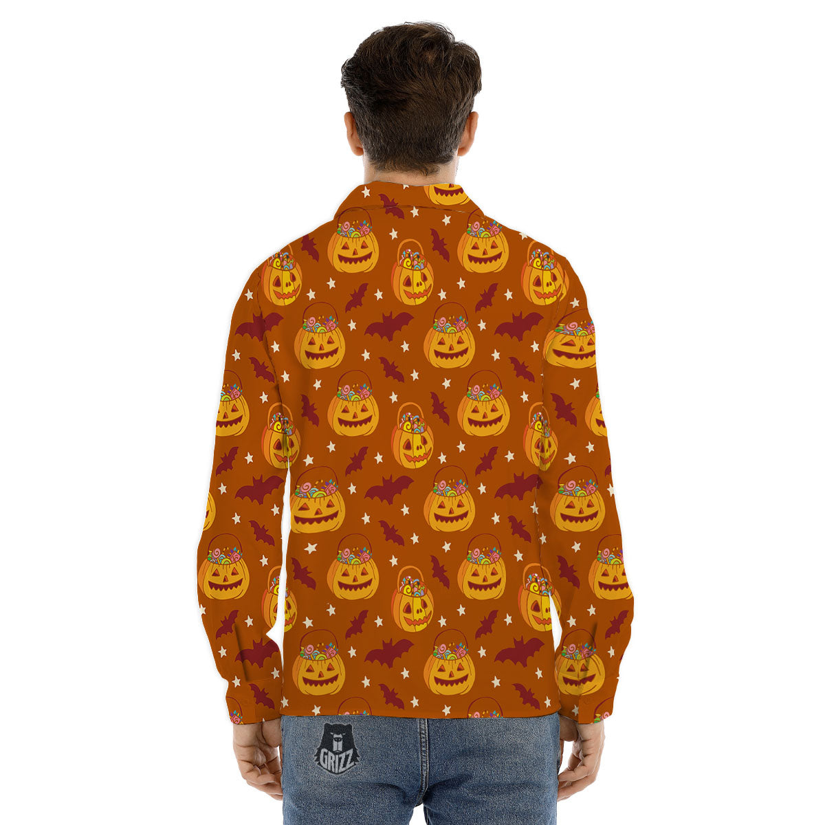 Stars Halloween Print Pattern Men's Dress Shirts-grizzshop