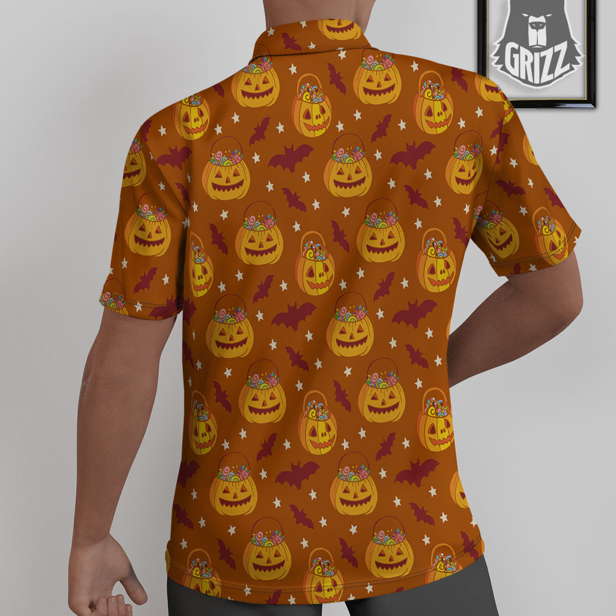 Stars Halloween Print Pattern Untucked Shirts-grizzshop