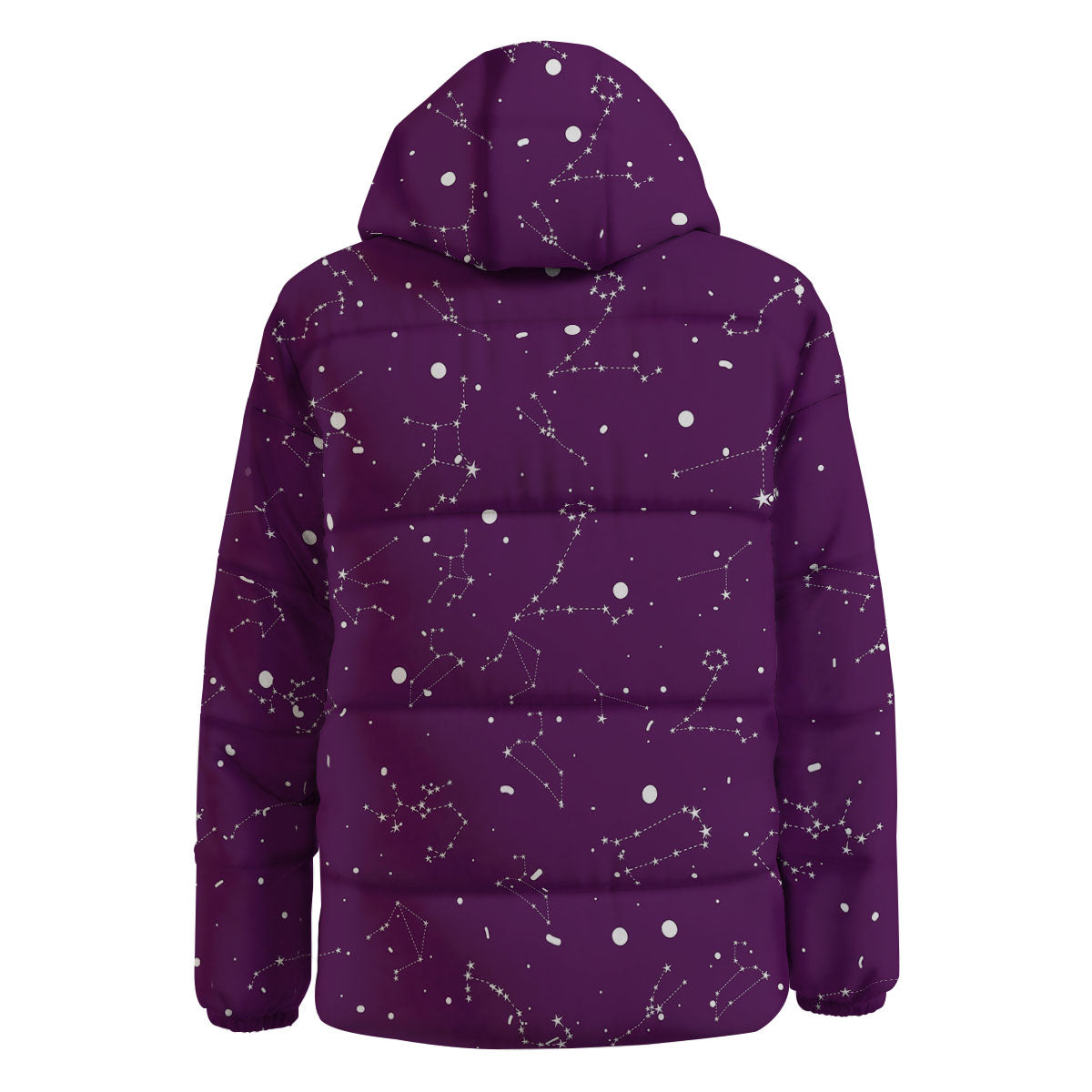 Stars Purple Zodiac Print Pattern Down Jacket-grizzshop