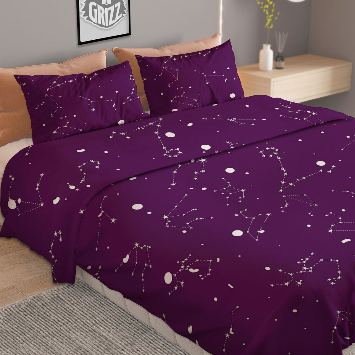 Sunflower Teal Watercolor Print Pattern Duvet Cover Bedding Set