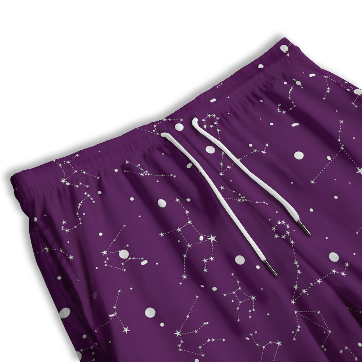 Stars Purple Zodiac Print Pattern Men's Athletic Shorts