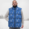 Stars And Christmas Snowflakes Print Down Vest