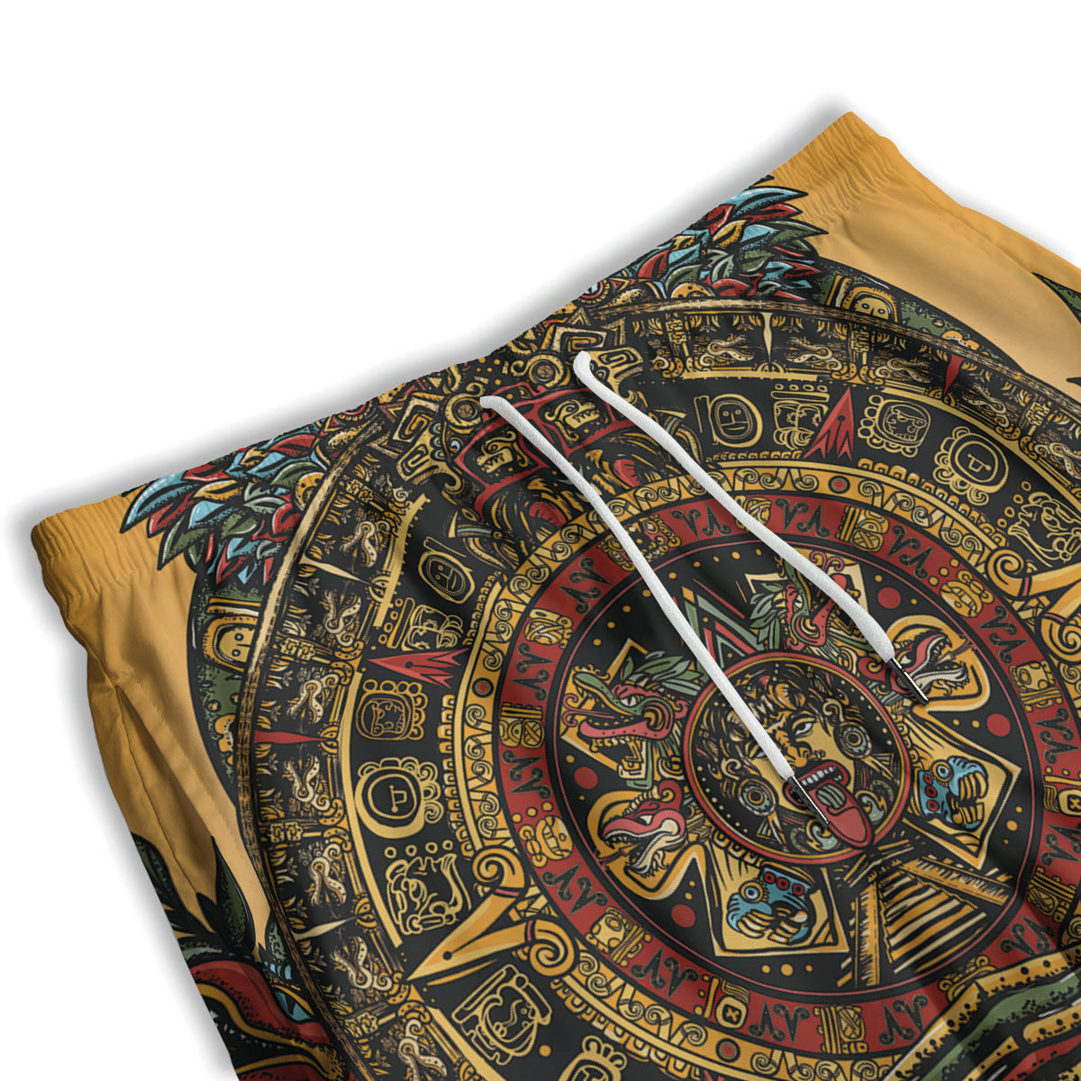 Statue Ancient Mayan Print Men's Athletic Shorts