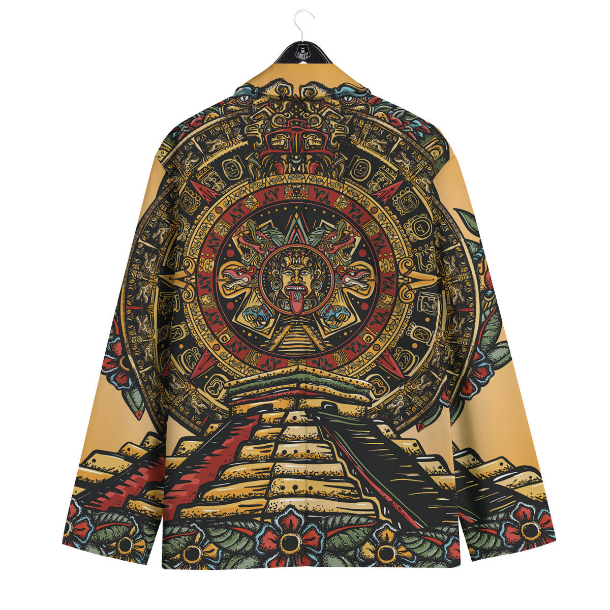 Statue Ancient Mayan Print Men's Sport Coat-grizzshop