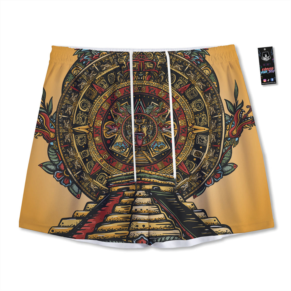 Softball Fireball Print Mesh Shorts