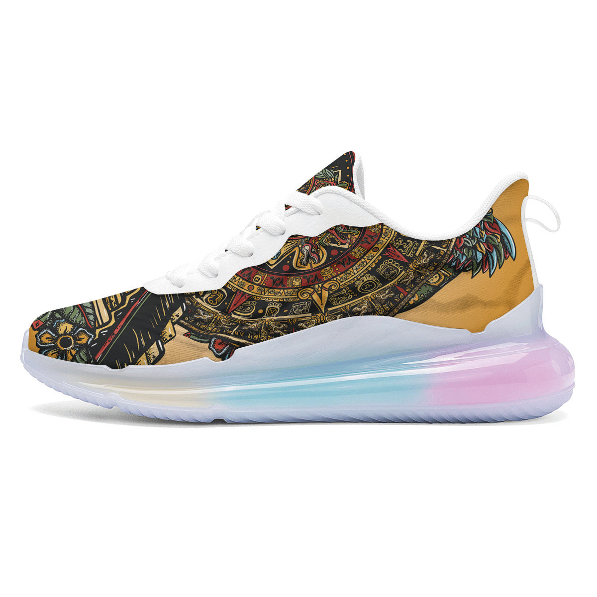 Statue Ancient Mayan Print Running Sneakers-grizzshop