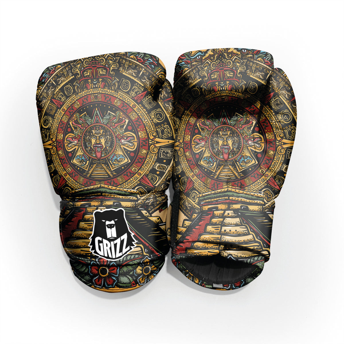 Statue Ancient Mayan Print Pro Boxing Glove