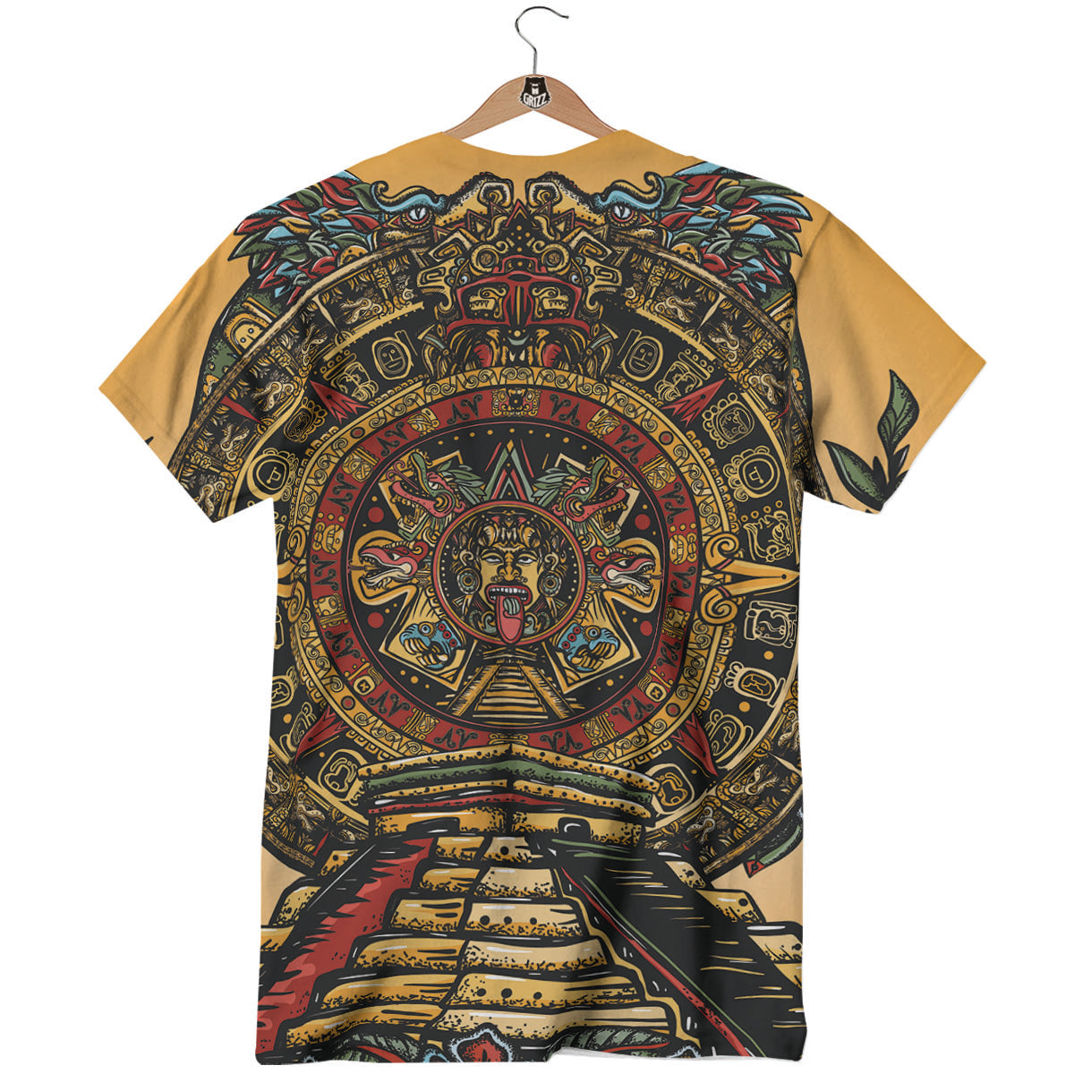 Statue Ancient Mayan Print T-Shirt-grizzshop