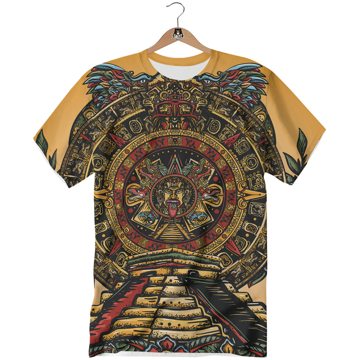 Statue Ancient Mayan Print T-Shirt-grizzshop