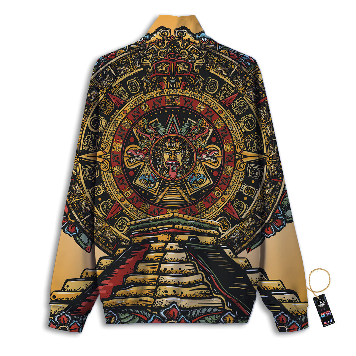 Statue Ancient Mayan Print Track Jacket-grizzshop