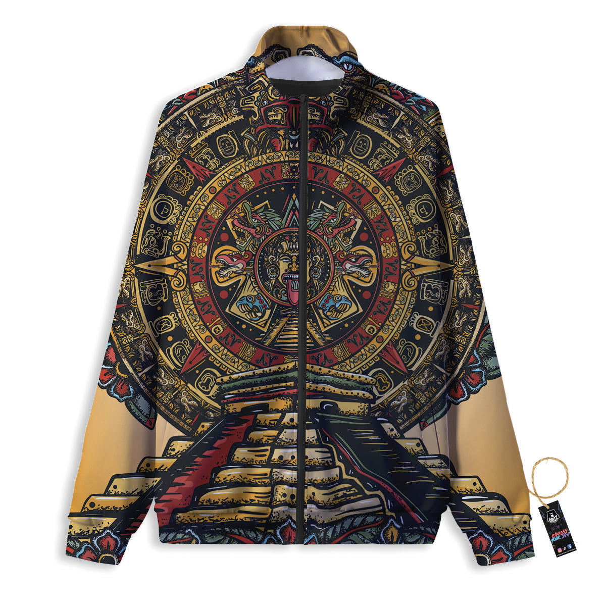 Statue Ancient Mayan Print Track Jacket-grizzshop