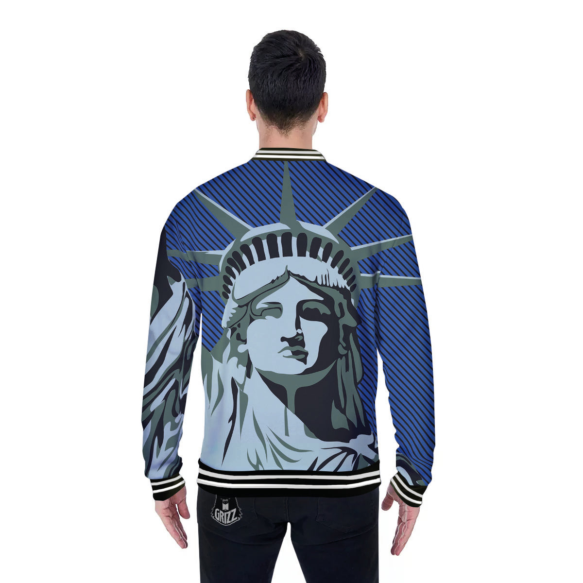 Statue Of Liberty American Print Baseball Jacket-grizzshop