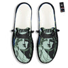 Statue Of Liberty American Print Black Loafers-grizzshop