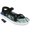 Statue Of Liberty American Print Black Open Toe Sandals-grizzshop