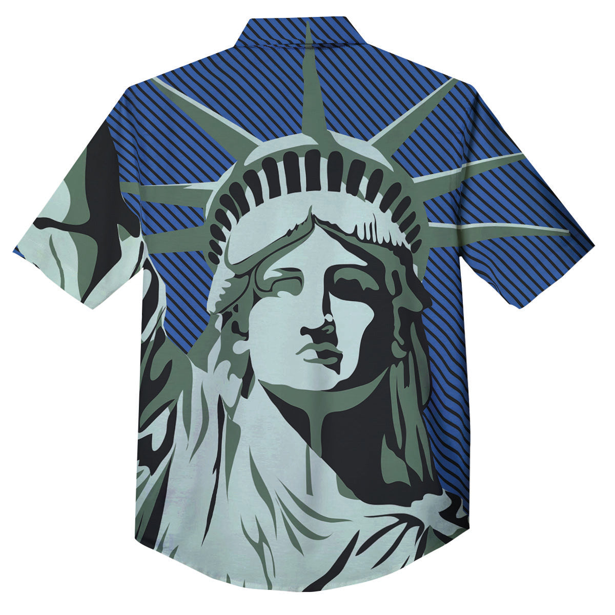 Statue Of Liberty American Print Button Up Shirt-grizzshop