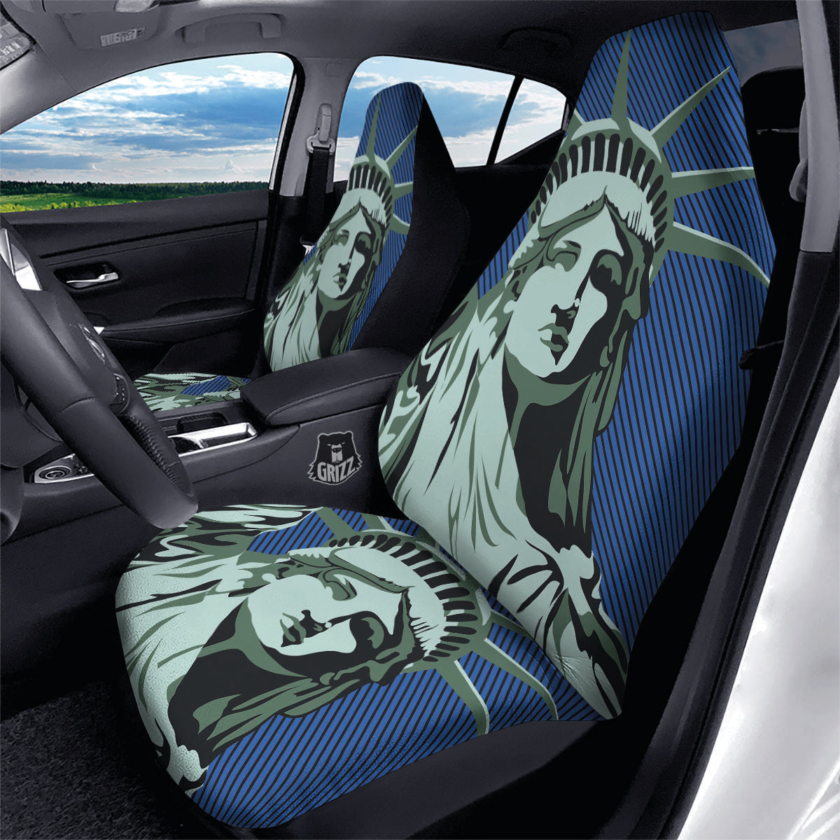 Statue Of Liberty American Print Car Seat Covers-grizzshop