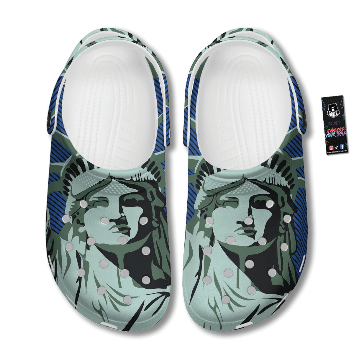 Statue Of Liberty American Print Clog-grizzshop