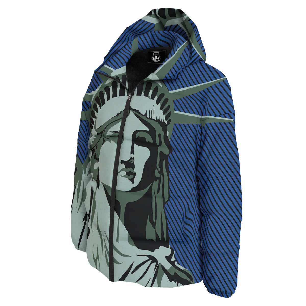 Statue Of Liberty American Print Down Jacket-grizzshop