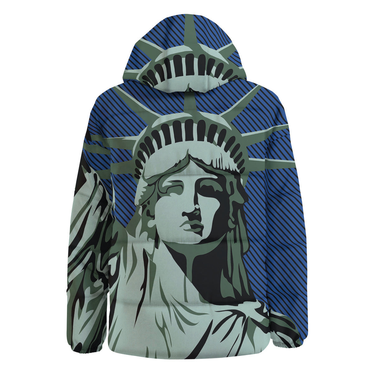 Statue Of Liberty American Print Down Jacket-grizzshop