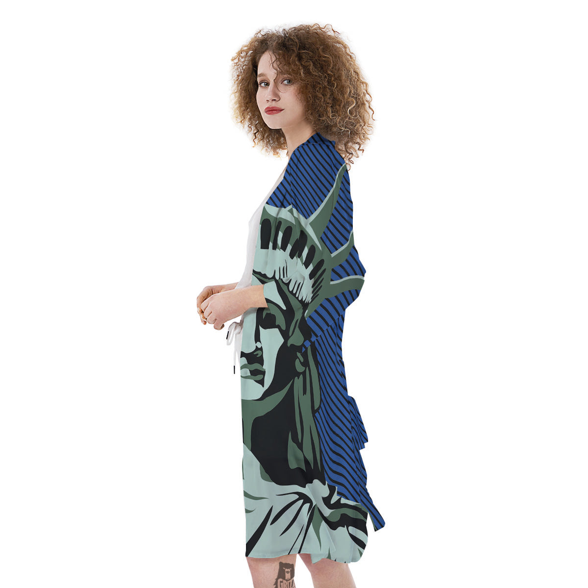 Statue Of Liberty American Print Kimono-grizzshop