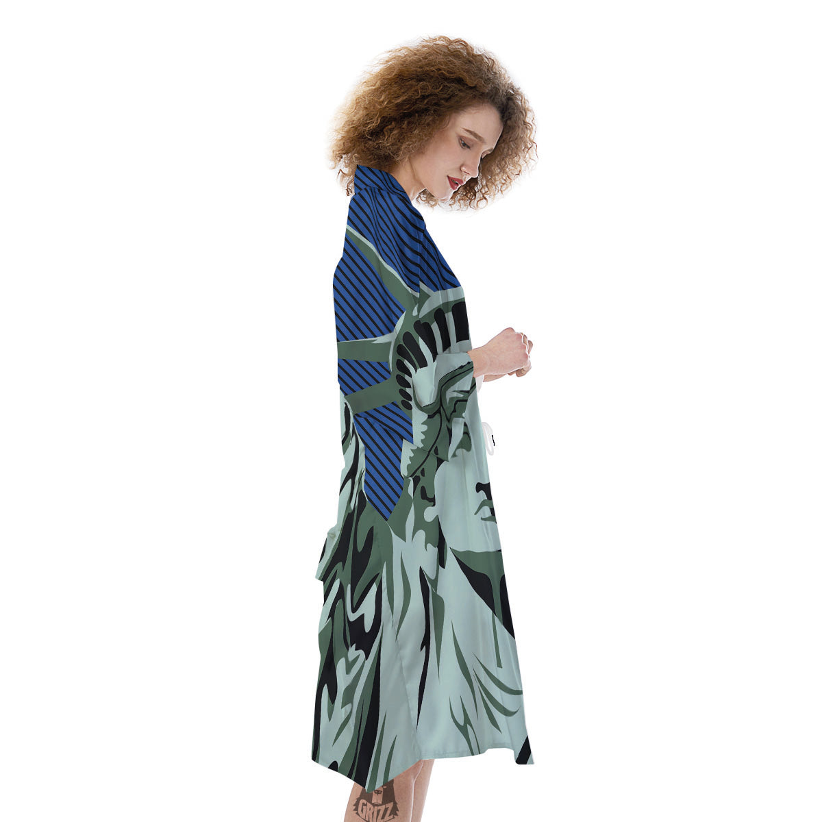 Statue Of Liberty American Print Kimono-grizzshop