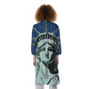 Statue Of Liberty American Print Kimono-grizzshop