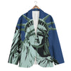 Statue Of Liberty American Print Men's Blazer-grizzshop