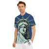 Statue Of Liberty American Print Men's Golf Shirts-grizzshop