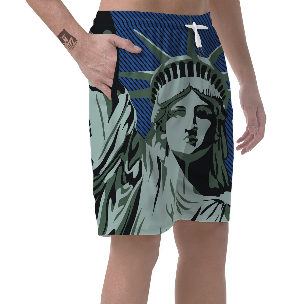 Statue Of Liberty American Print Men's Shorts-grizzshop