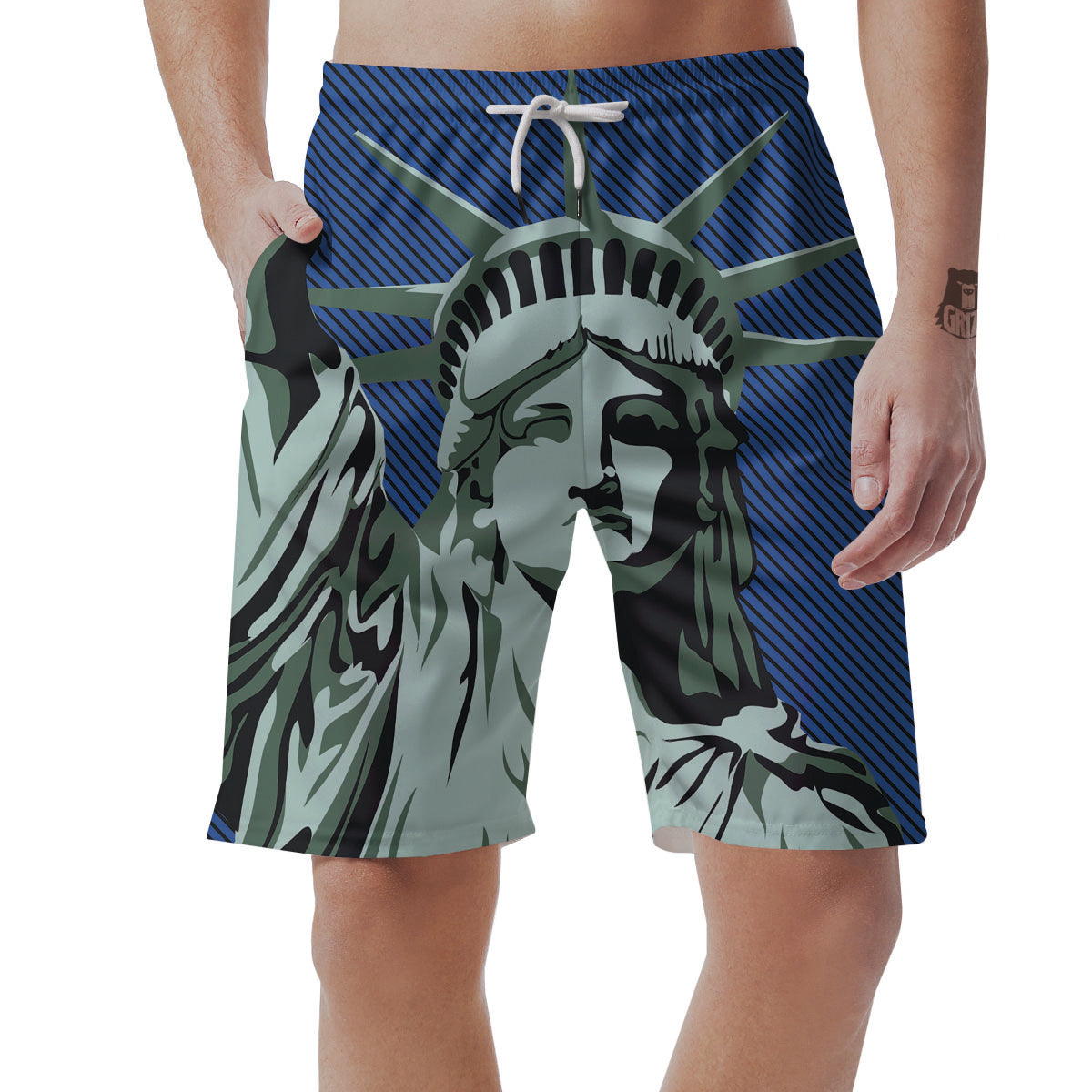 Statue Of Liberty American Print Men's Shorts-grizzshop