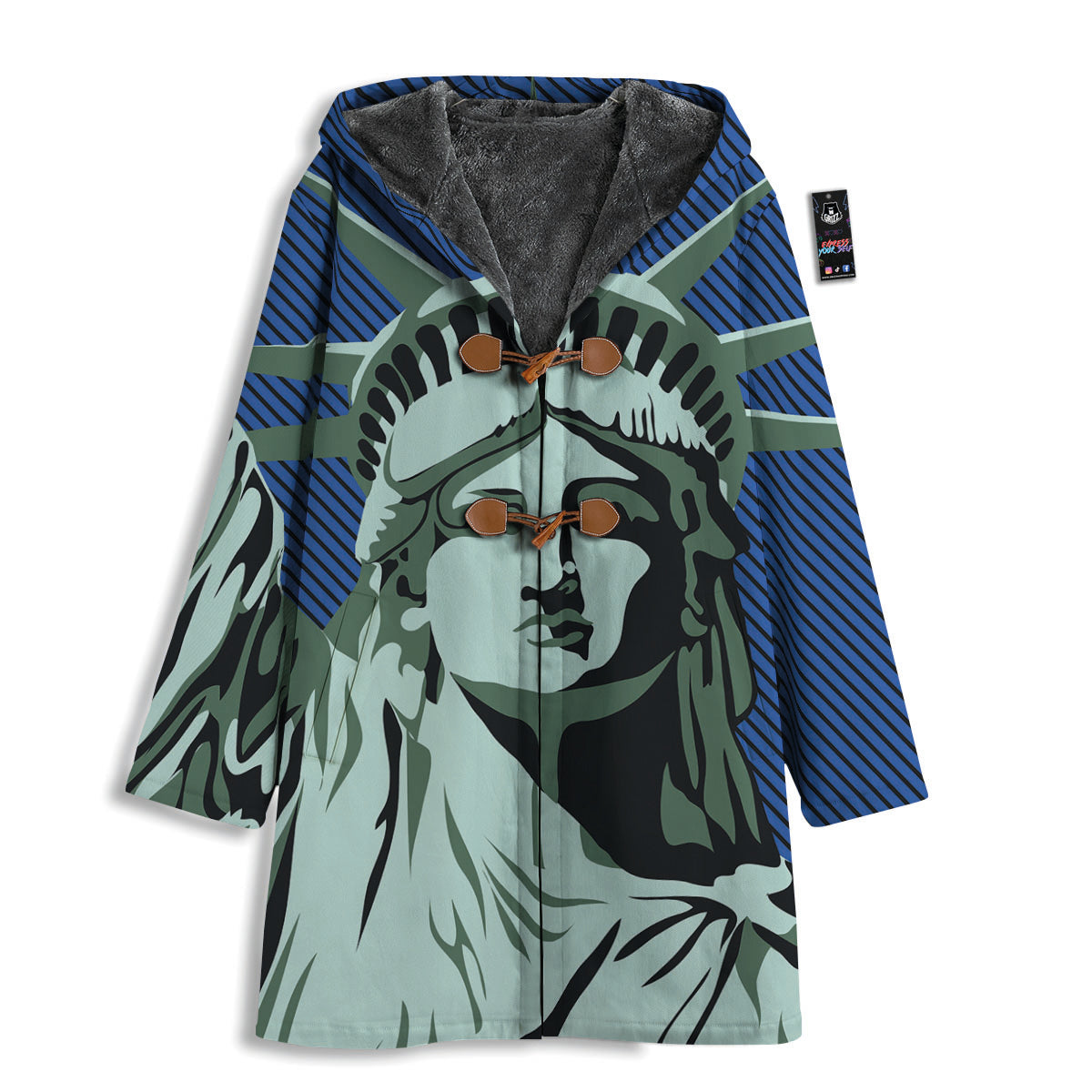 Statue Of Liberty American Print Men's Windbreaker Jacket-grizzshop