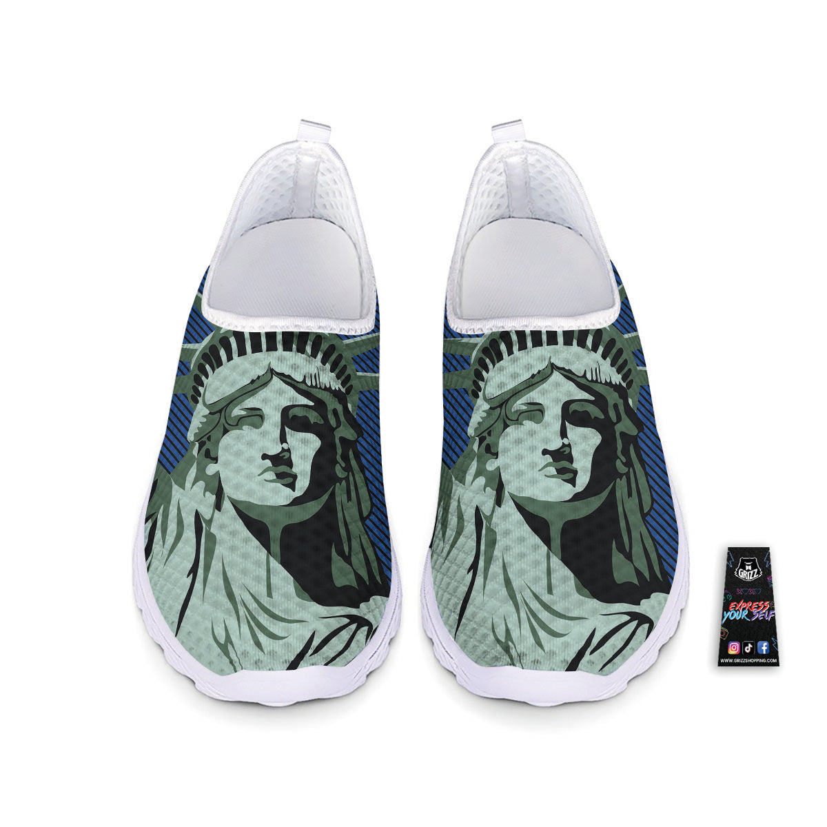 Statue Of Liberty American Print Nurse Shoes-grizzshop