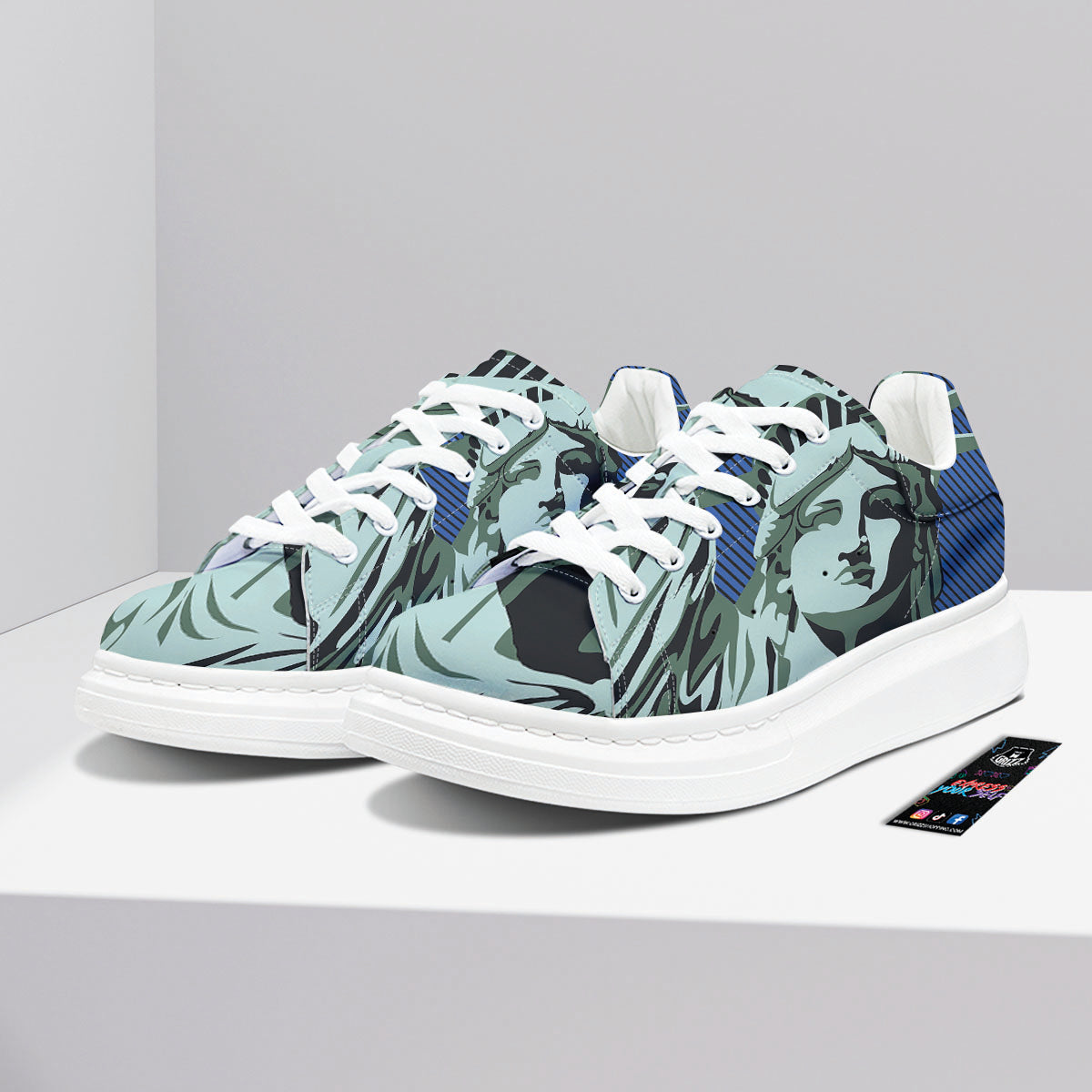 Statue Of Liberty American Print Platform Shoes-grizzshop