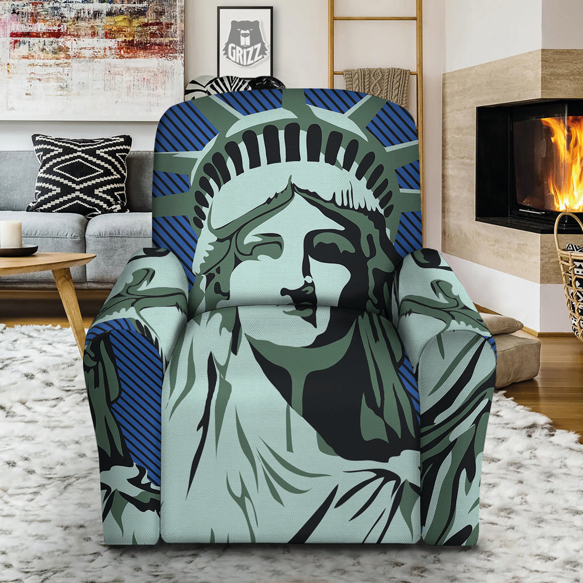 Statue Of Liberty American Print Recliner Slipcover-grizzshop