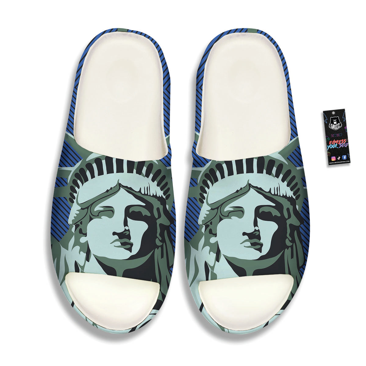 Statue Of Liberty American Print Sandals-grizzshop