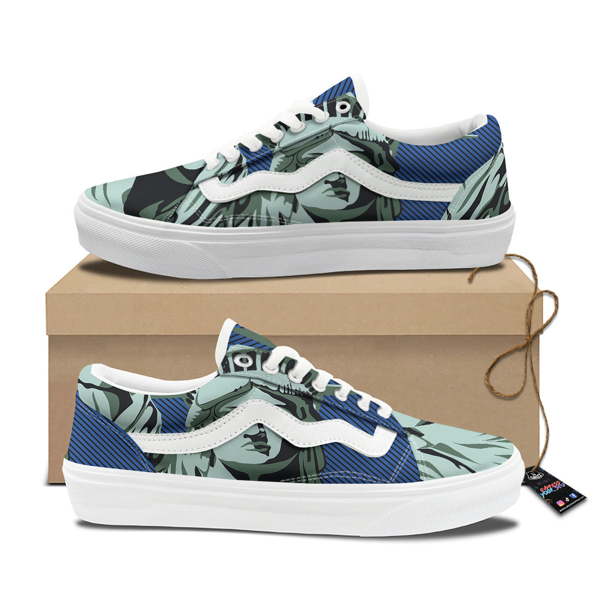 Statue Of Liberty American Print Skate Shoes-grizzshop