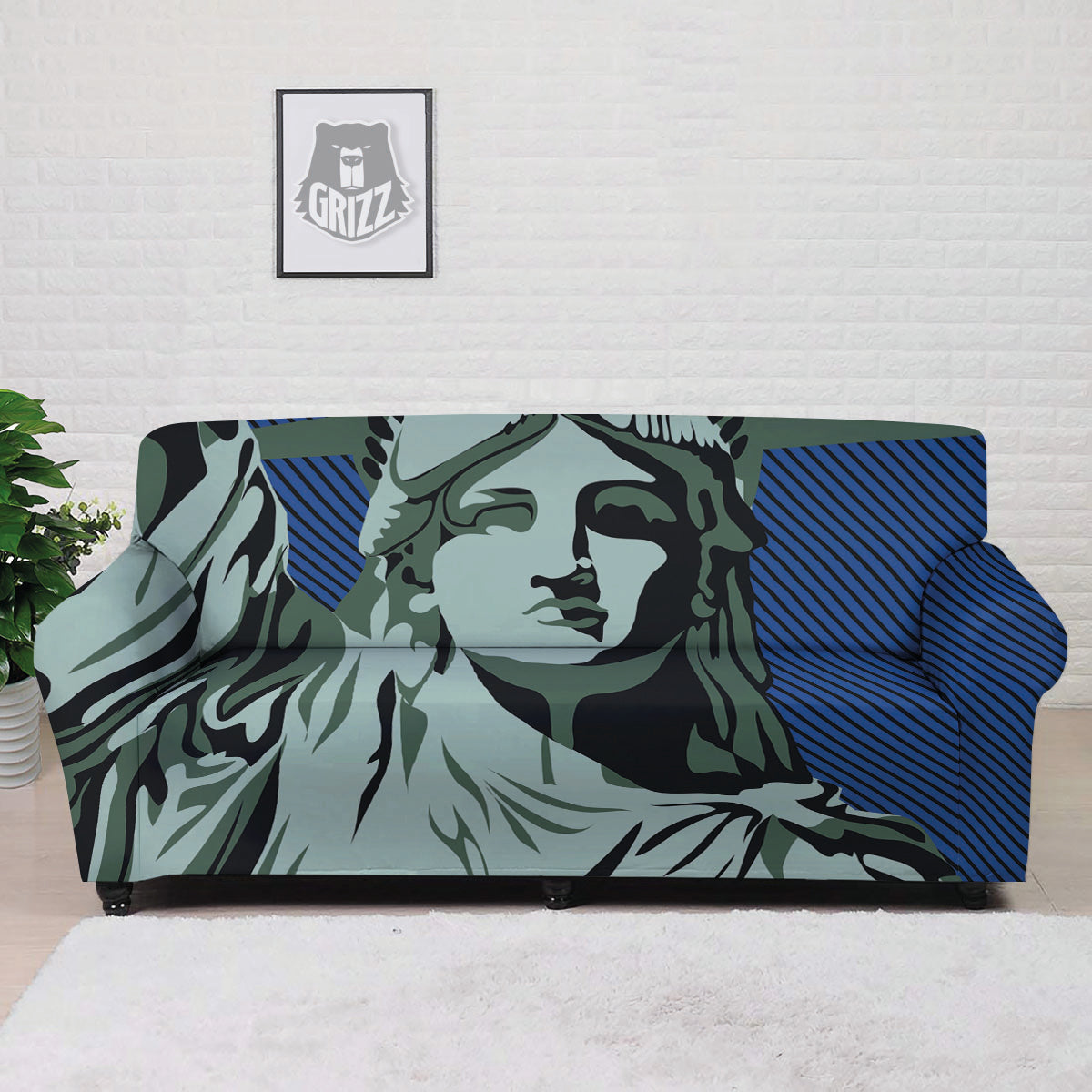 Statue Of Liberty American Print Sofa Cover-grizzshop