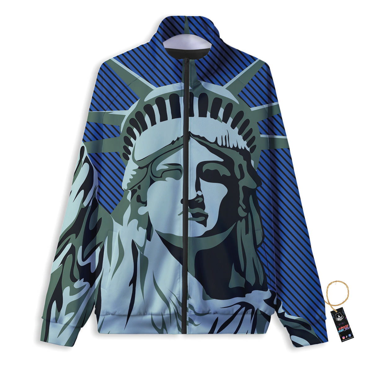 Statue Of Liberty American Print Track Jacket-grizzshop