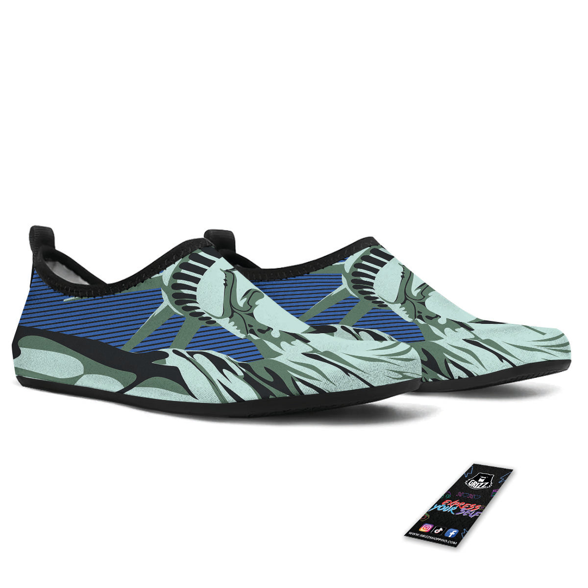 Statue Of Liberty American Print Water Shoes-grizzshop