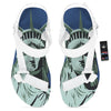 Statue Of Liberty American Print White Open Toe Sandals-grizzshop