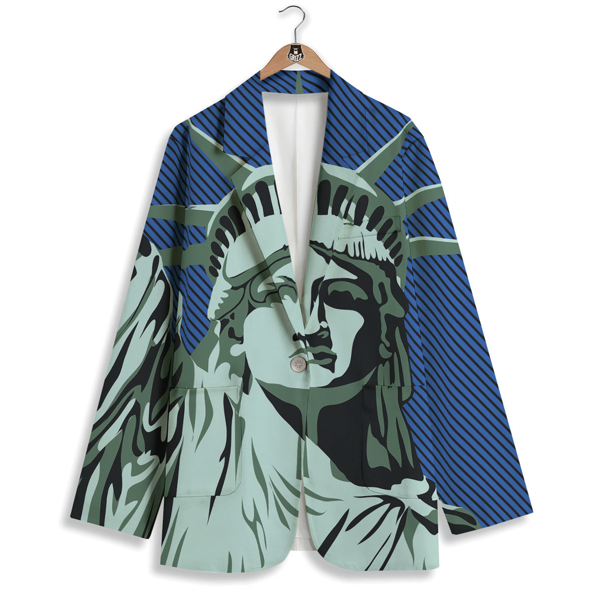 Statue Of Liberty American Print Women's Blazer-grizzshop