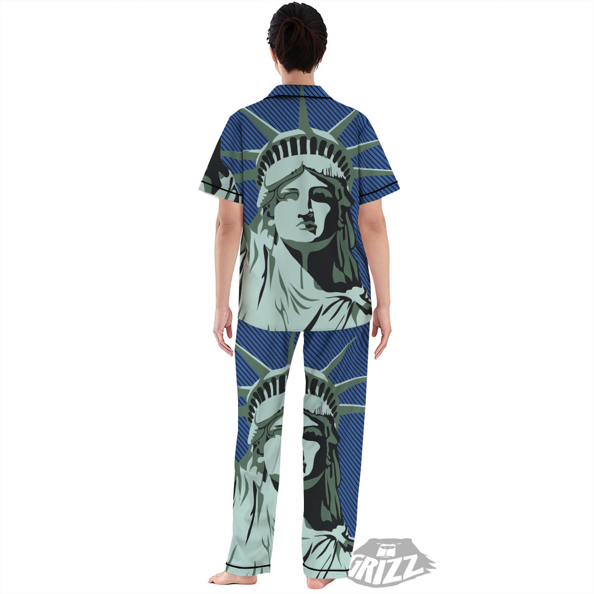 Statue Of Liberty American Print Women's Pajamas Set-grizzshop