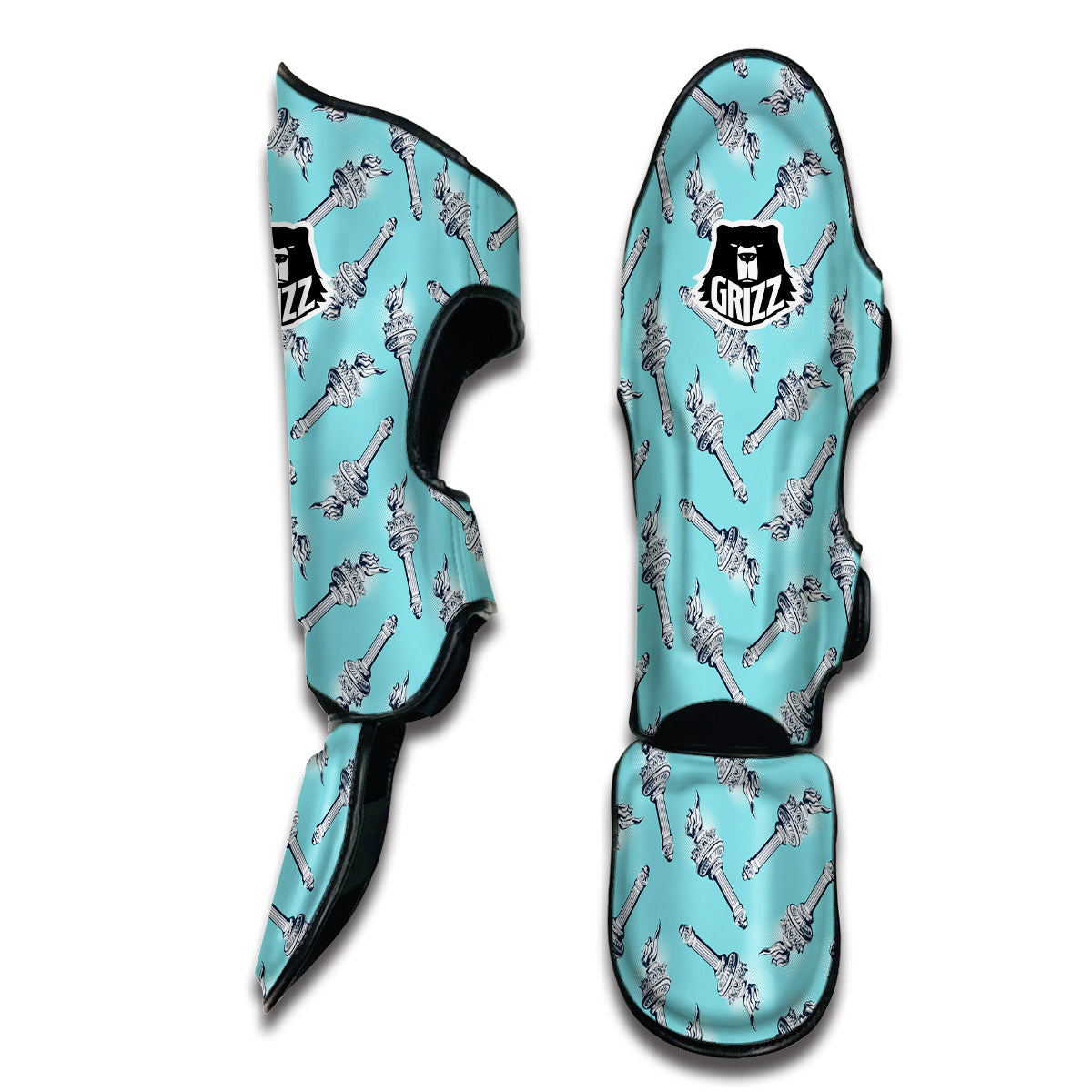 Statue Of Liberty Torch Print Pattern Muay Thai Shin Guards-grizzshop