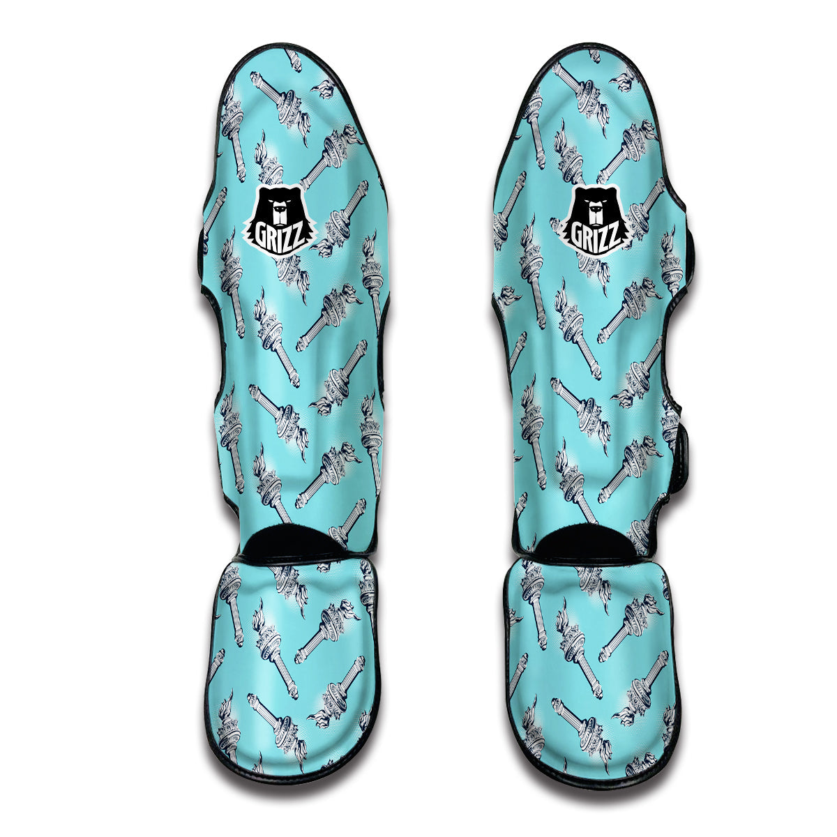 Statue Of Liberty Torch Print Pattern Muay Thai Shin Guards-grizzshop