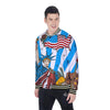 Statue Of Liberty USA Print Baseball Jacket-grizzshop