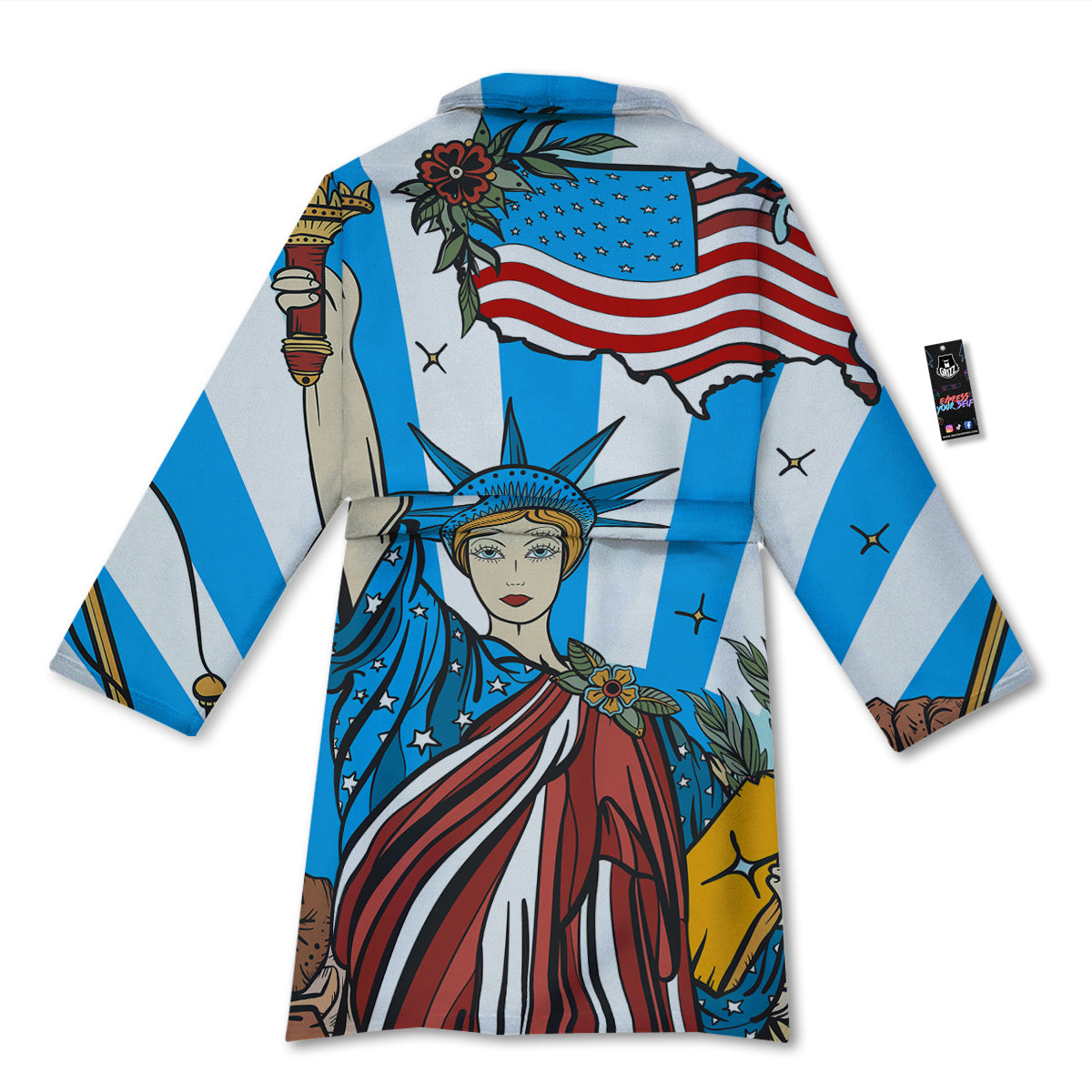 Statue Of Liberty USA Print Bathrobe-grizzshop