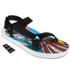 Statue Of Liberty USA Print Black Open Toe Sandals-grizzshop