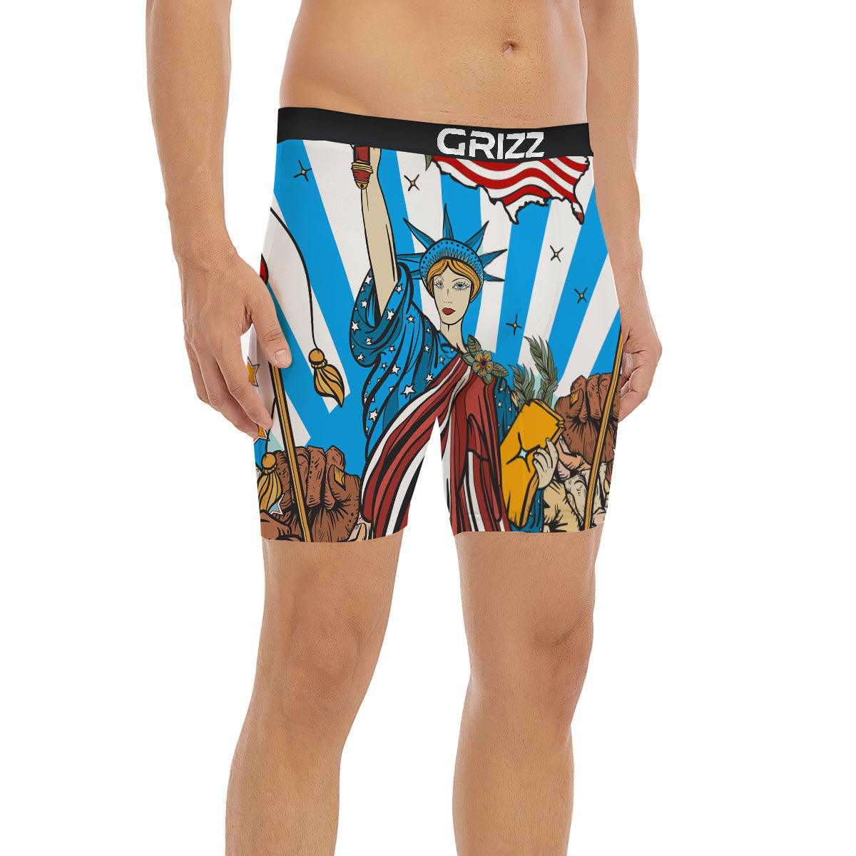 Statue Of Liberty USA Print Boxer Briefs-grizzshop