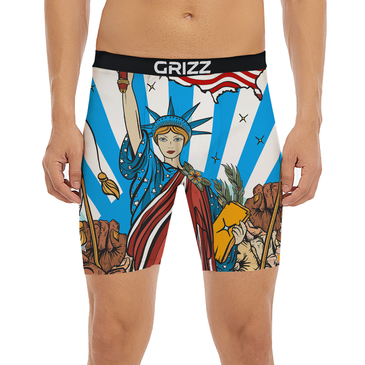 Statue Of Liberty USA Print Boxer Briefs-grizzshop