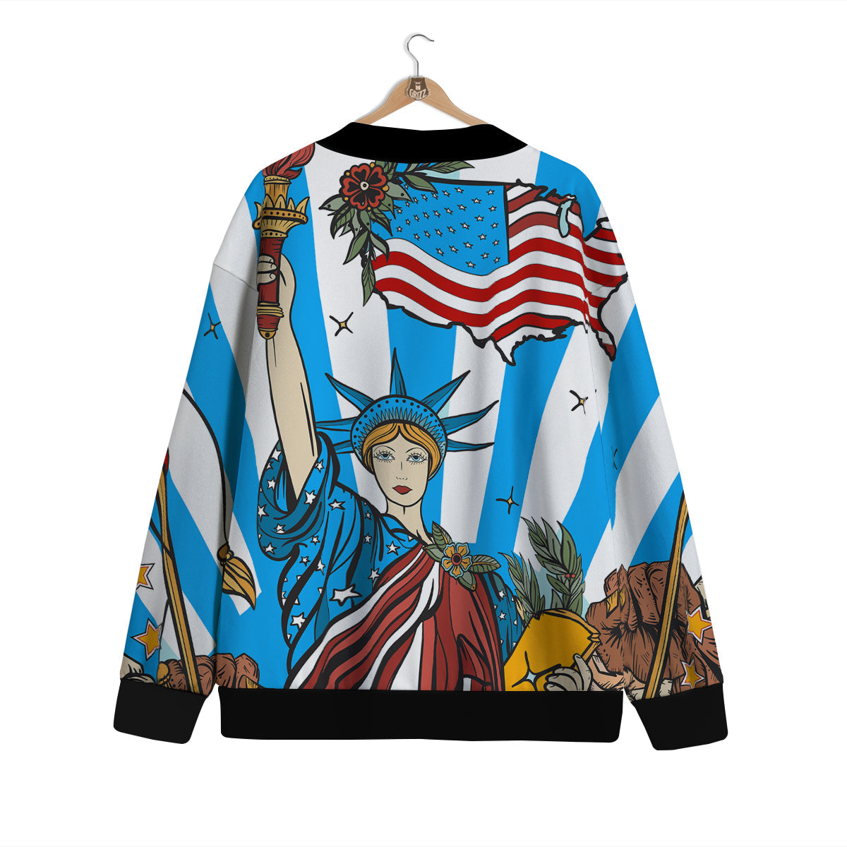 Statue Of Liberty USA Print Cardigan-grizzshop